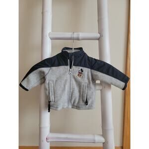 Disney Mickey Mouse Zip Up Sz 3/6m Grey/Navy